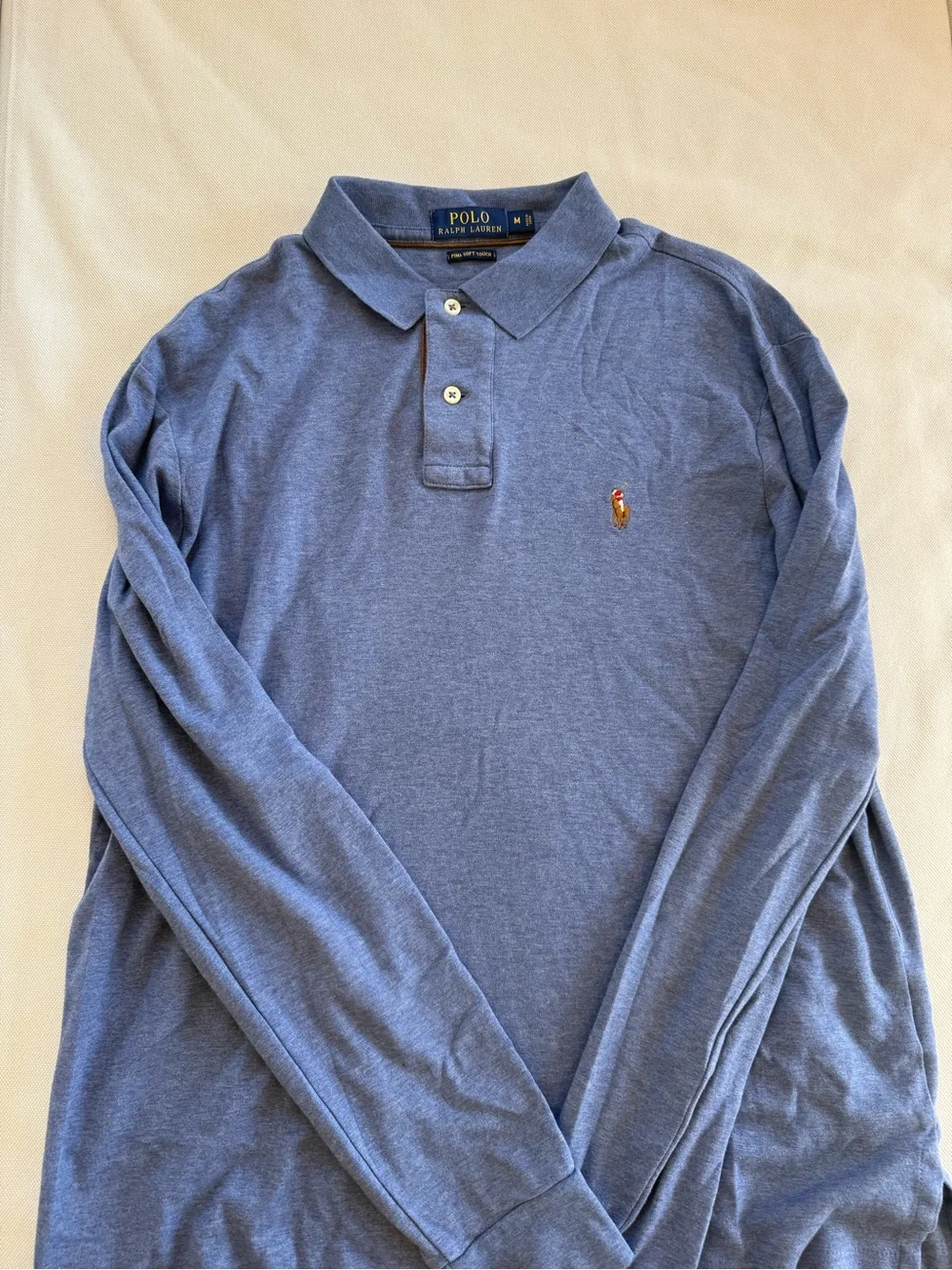 Polo by Ralph Lauren Men's Heather Blue Polo with Pony Logo